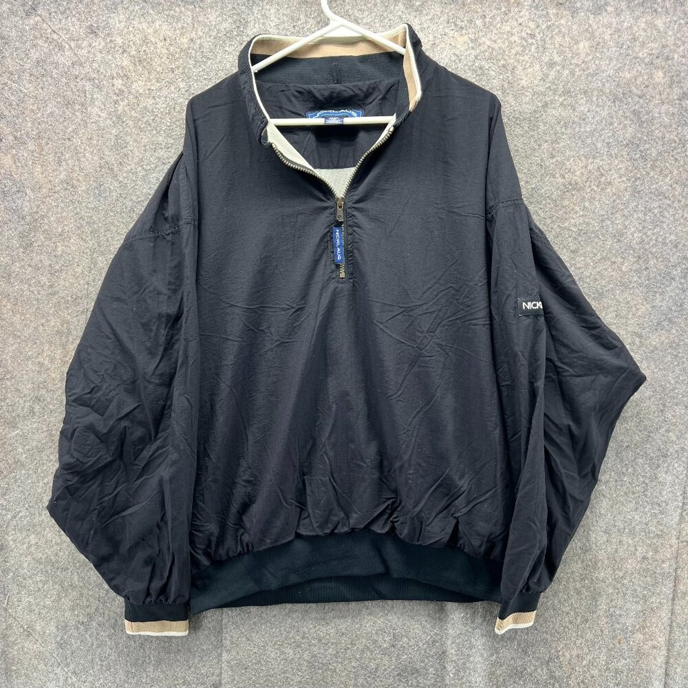 Nicklaus Jacket Men Extra Large Black 1/4 Zip Nylon Lightweight Windbreaker Coat